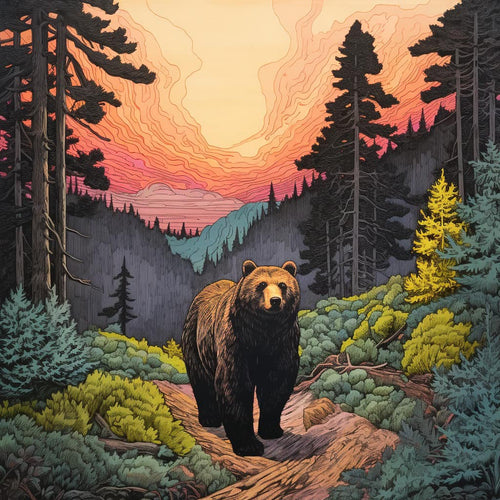 Bear in the Forest Diamond Art