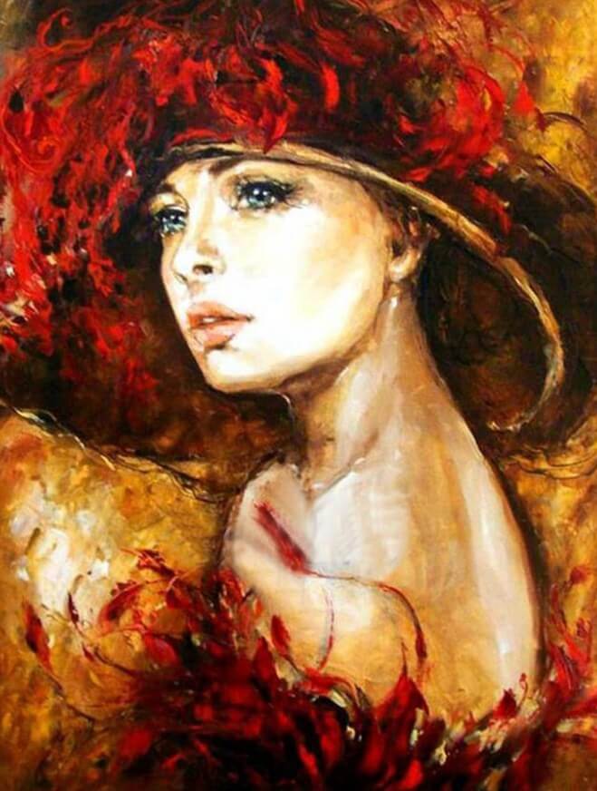 Lady in Hat Diamond Painting