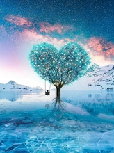 Load image into Gallery viewer, Landscape Love Tree - 5D Diamond Painting