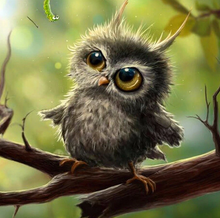 Load image into Gallery viewer, Owlet on Tree - Paint by Diamonds