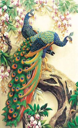 Peacock Couple - Paints by Diamonds