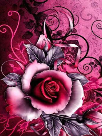 Red Flower Embroidery Diamond Art Painting kit