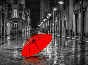 Red,. black, white Umbrella diamond painting