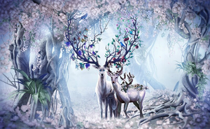Stag in Fantasy Forest - Diamond Painting