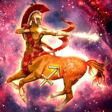 Load image into Gallery viewer, Sagittarius Zodiac Sign Paint with Diamond 