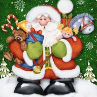 Santa Claus Holding Toys Gifts - Diamond Painting Art Kit