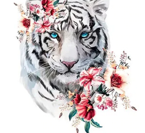 Tiger with Flowers - 5D Diamond Art
