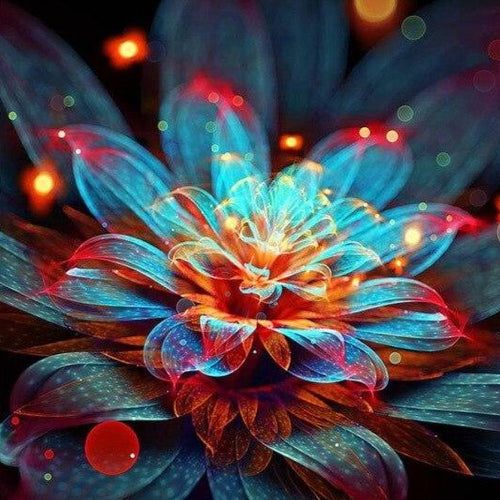 Colorful Flowers in Sea Paint by diamonds