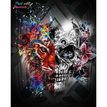 Load image into Gallery viewer, Skull &amp; Tiger Diamond Art Kit best diamond painting