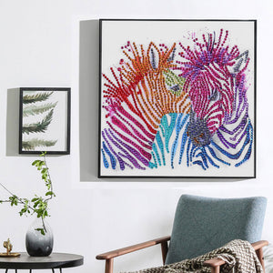 Zebra's Colorful Stripes - Special Diamond Painting