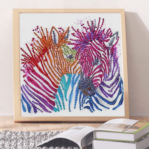 Zebra's Colorful Stripes - Special Diamond Painting