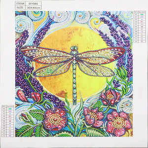 Dragonfly in Garden - Special Diamond Painting