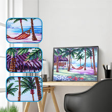 Load image into Gallery viewer, Coconut Tree Hammock Beach Special Diamond Painting