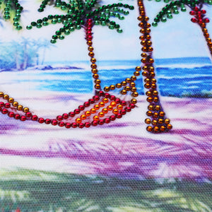 Coconut Tree Hammock Beach Special Diamond Painting