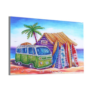 Cabin at Beach - Special Diamond Painting