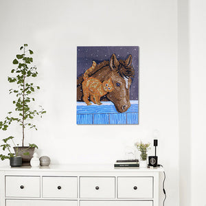 Cat Friend with Horse - Special Diamond Painting