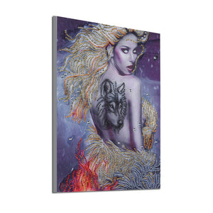 Girl with Wolf Tattoo - Special Diamond Painting