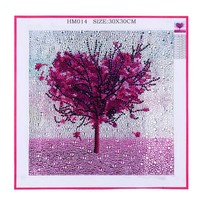 Purple Love Heart Tree - Special Diamond Painting