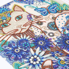 Load image into Gallery viewer, Cat with Blue Flower - Special Diamond Painting