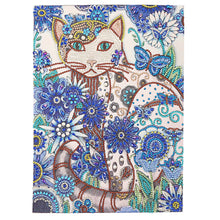 Load image into Gallery viewer, Cat with Blue Flower - Special Diamond Painting