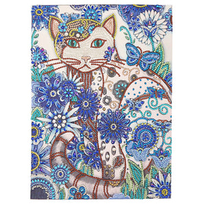 Cat with Blue Flower - Special Diamond Painting