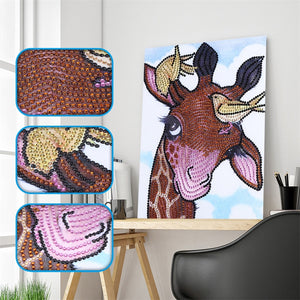 Giraffe Friendly with Birds - Special Diamond Painting