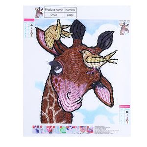 Giraffe Friendly with Birds - Special Diamond Painting