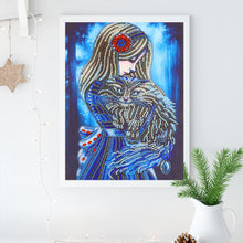 Load image into Gallery viewer, Girl and Hairy Cat - Special Diamond Painting