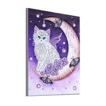 Load image into Gallery viewer, Cat at Moon - Special Diamond Painting
