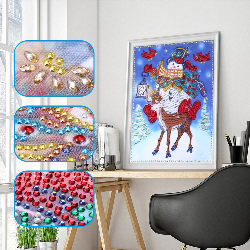 Snowman and Deer - Special Diamond Painting