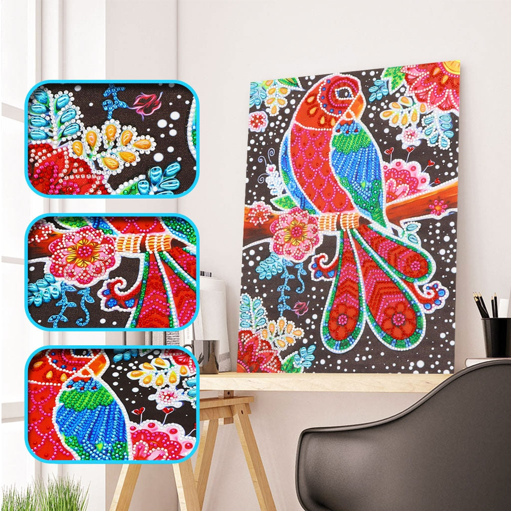 Multi Color Parrot - Special Diamond Painting