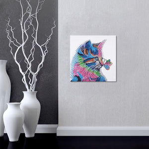 Cats Playing with Butterfly - Special Diamond Painting