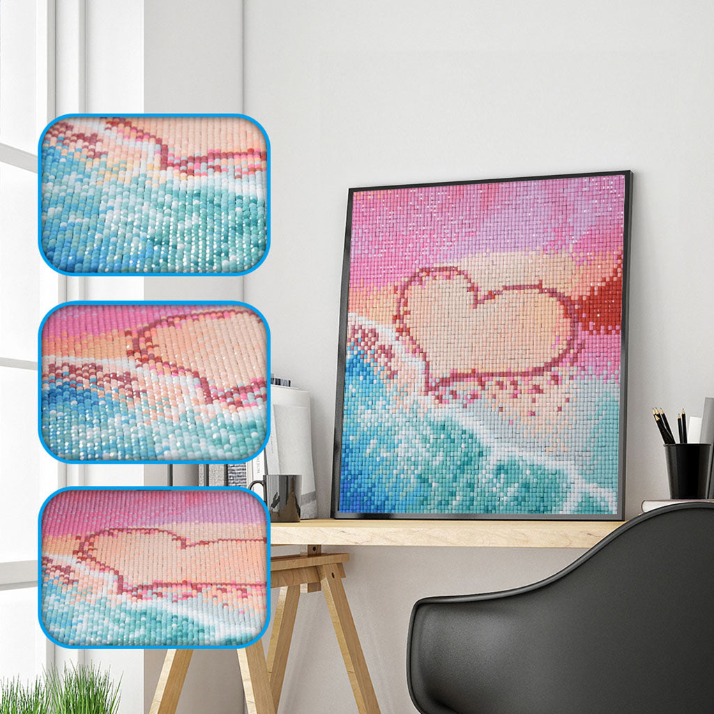 Love Heart at Beach - Special Diamond Painting