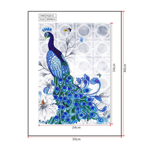 A Blue Peacock - Special Diamond Painting