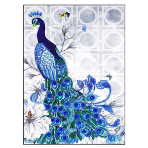 A Blue Peacock - Special Diamond Painting