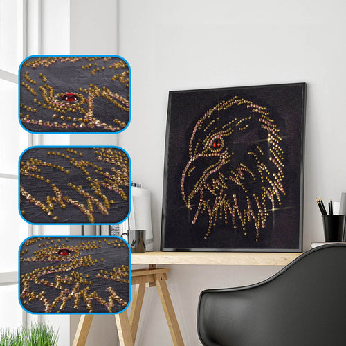 Gold Eagle Head - Special Diamond Painting