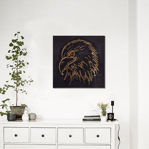Gold Eagle Head - Special Diamond Painting