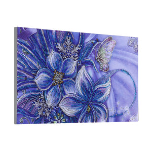 Butterfly Blue Flower - Special Diamond Painting