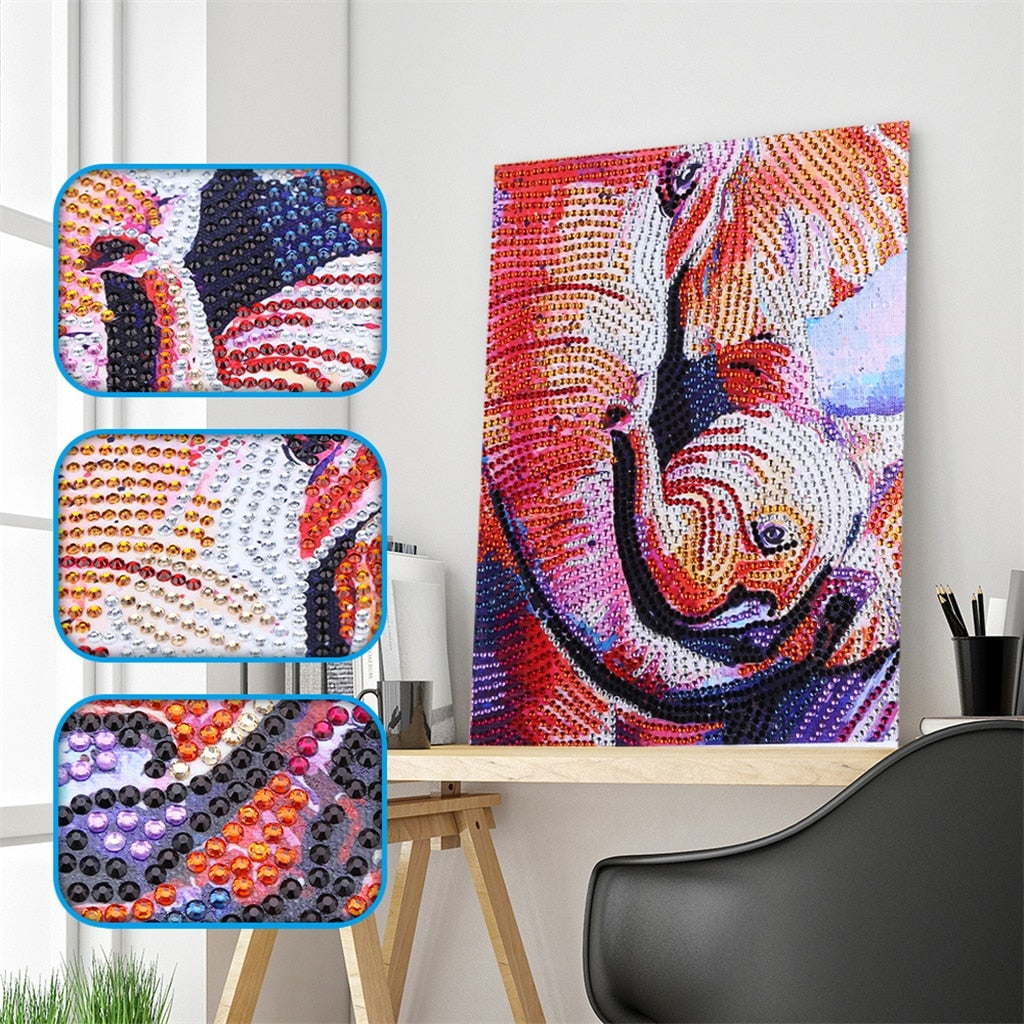 Adorable Elephant Family -  Special Diamond Painting