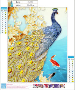 Golden Feather Peacock - Special Diamond Painting