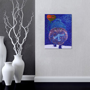 Blue Owl in Winter - Special Diamond Painting
