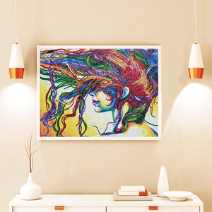 Abstract Colorful Hair Women - Diamond Painting