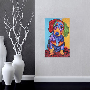 Adorable Dachshund Colorful Puppy - Special Diamond Painting
