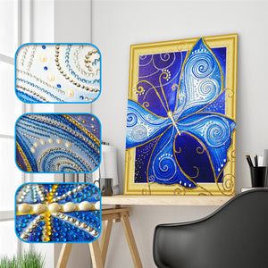 Blue Shiny Butterfly Art - Special Diamond Painting