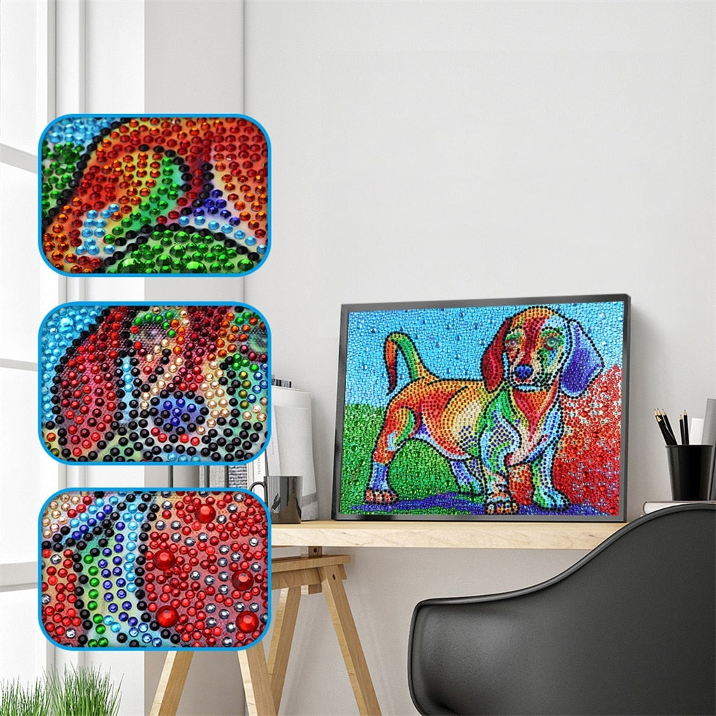 Colorful Dachshund Puppy - Special Diamond Painting