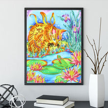 Load image into Gallery viewer, Golden Cat Searching Pond - Special Diamond Painting