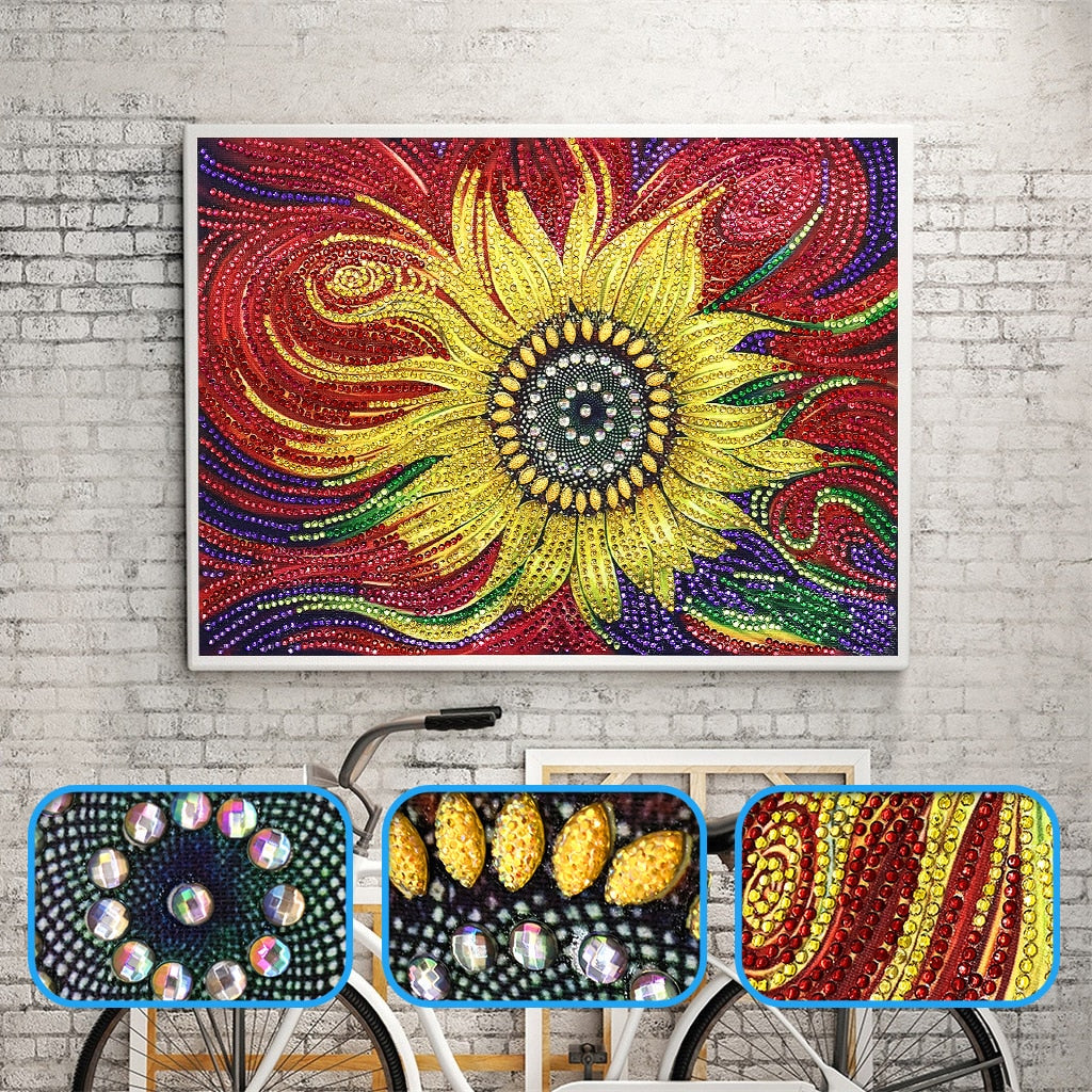 Abstract Sunflower - Special Diamond Painting