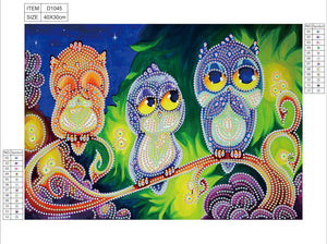 Cartoon Owl - Special Diamond Painting