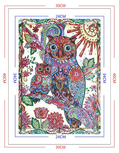 Abstract Owl Family - Special Diamond Painting
