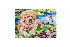 Dog in Garden - Special Diamond Painting